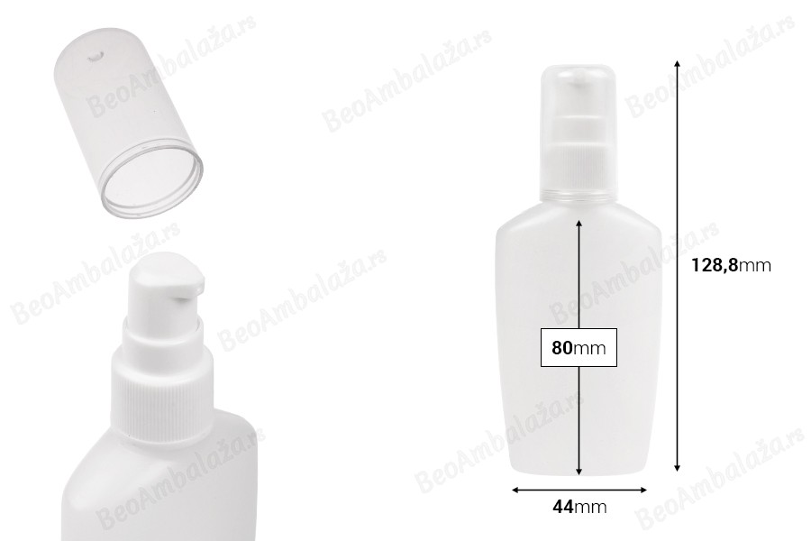 Plastična poluprovidna bočica 60mL sa pumpicom i providnim zatvaračem - 12 kom-dimenzije_slike