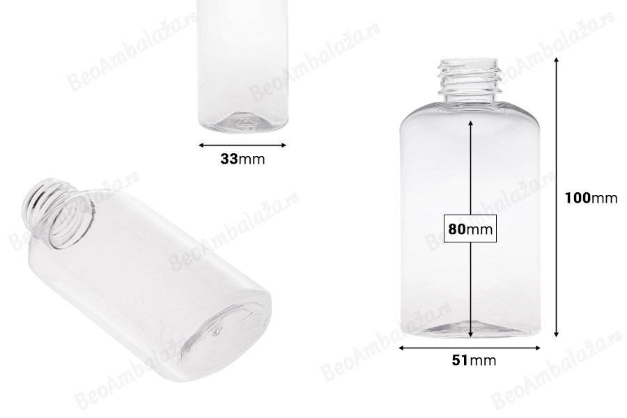 Providna plastična flaša 100mL (24/410) - 12 kom-dimenzije_slike