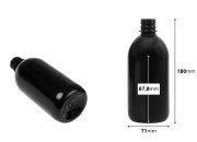 Plastična PET crna flaša 500mL (28/ 410) - 10 kom-dimenzije_slike