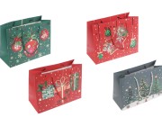 Božićne papirne poklon kese, dimenzija 230x100x180 mm (210 g) sa ručkom - 12 kom raznih motiva-slika_proizvoda