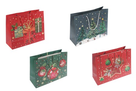 Božićne papirne poklon kese, dimenzija 310x120x250 mm (210 g) sa ručkom - 12 kom raznih motiva-slika_proizvoda