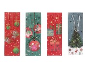 Božićna papirna kesa za flaše vina 120x80x360mm (210 g) - 12 kom u raznim dezenima-grupa_slika