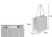 Božićna papirna poklon-kesa 150x70x140 mm sa ručkom od kanapa – 12 komada, različite boje-dimenzije_slike