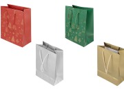 Božićna papirna poklon-kesa 180x100x230 mm sa ručkom od kanapa – 12 komada, različite boje-slika_proizvoda