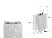 Božićna papirna poklon-kesa 180x100x230 mm sa ručkom od kanapa – 12 komada, različite boje-dimenzije_slike