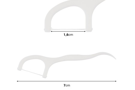 Konac za zube sa ručkicom dužine 7cm - pakovanje 360kom ( 12 kutijca po 30kom)-dimenzije_slike