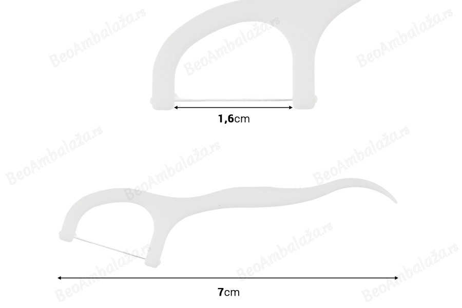 Konac za zube sa ručkicom dužine 7cm - pakovanje 360kom ( 12 kutijca po 30kom)-dimenzije_slike