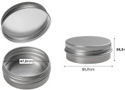 Aluminijumska kutijica 30mL sa unutrašnjom zaptivkom i zatvaračem u više boja - 12 kom-dimenzije_slike