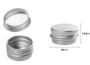 Aluminijumska kutijica 5mL sa unutrašnjom zaptivkom i zatvaračem u više boja - 12 kom-dimenzije_slike