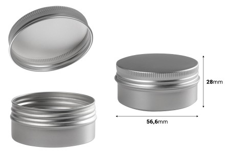 Aluminijumska kutijica 50mL sa unutrašnjom zaptivkom i zatvaračem u više boja - 12 kom-dimenzije_slike