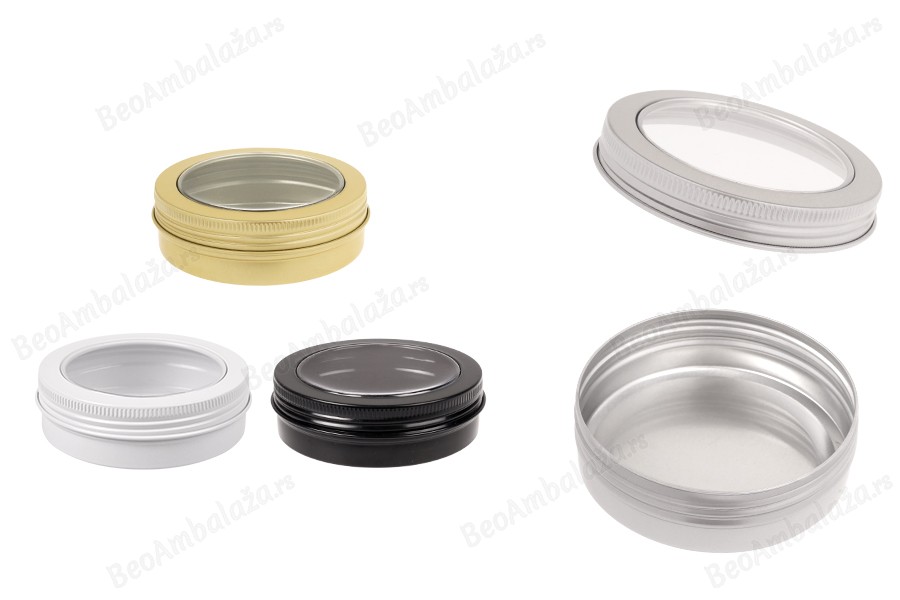 Aluminijumska kutijica 100mL sa prozorom na poklopcu -12 kom-slika_proizvoda