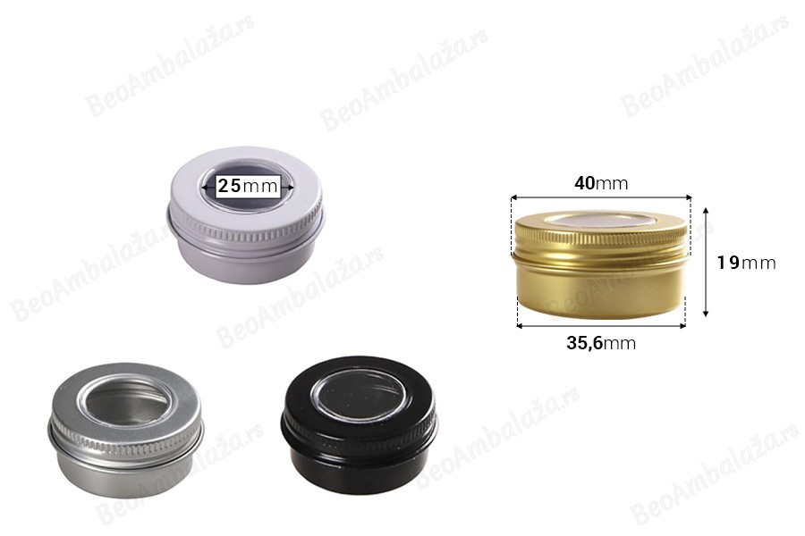 Aluminijumska kutijica 15mL sa prozorom na zatvaraču - 15 kom-dimenzije_slike