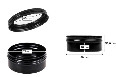 Aluminijumska kutija 150mL sa prozorom na poklopcu - 12 kom-dimenzije_slike