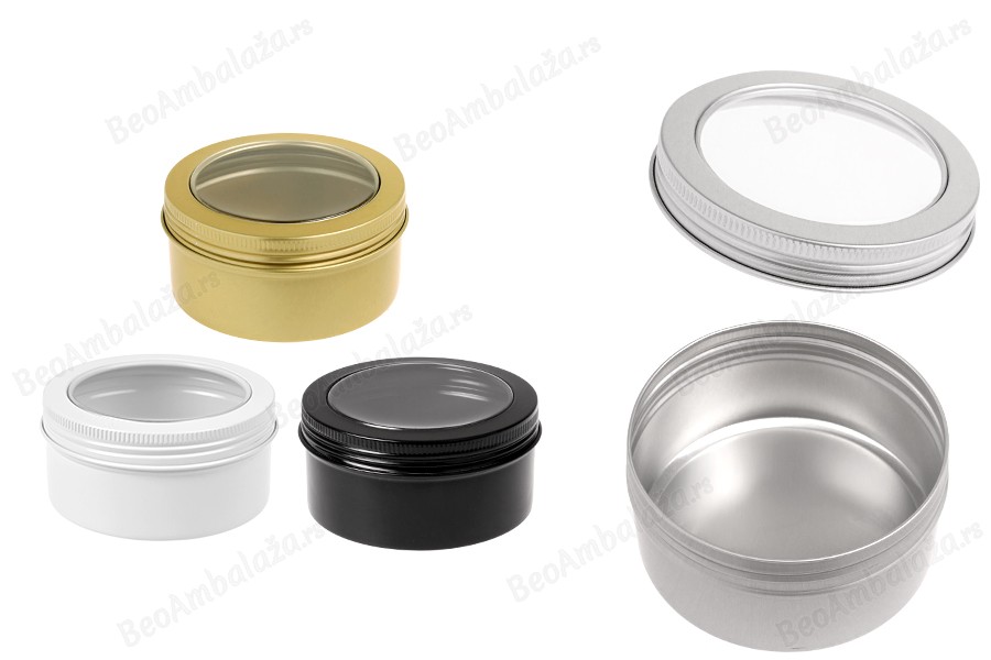 Aluminijumska kutija 200mL sa prozorom na poklopcu - 12 kom-slika_proizvoda