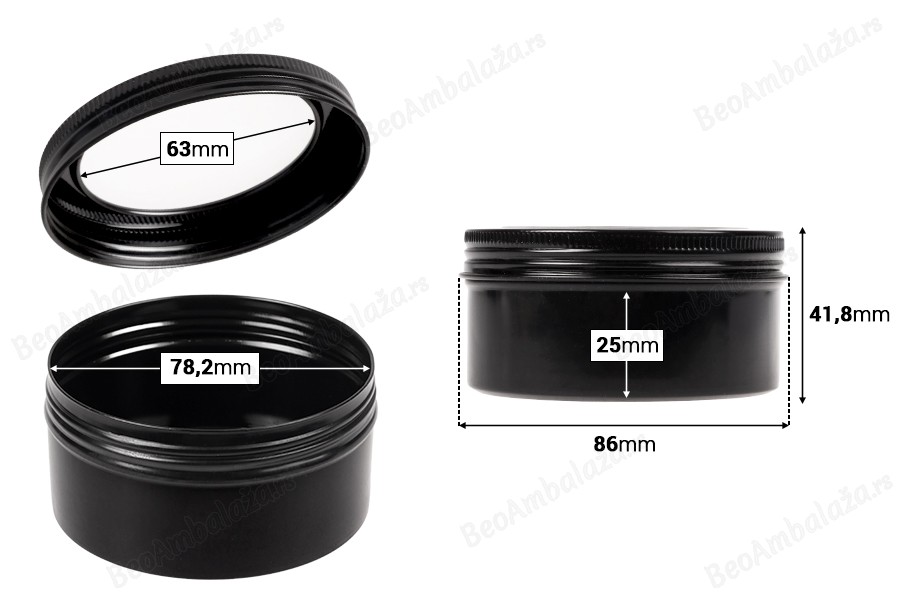 Aluminijumska kutija 200mL sa prozorom na poklopcu - 12 kom-dimenzije_slike