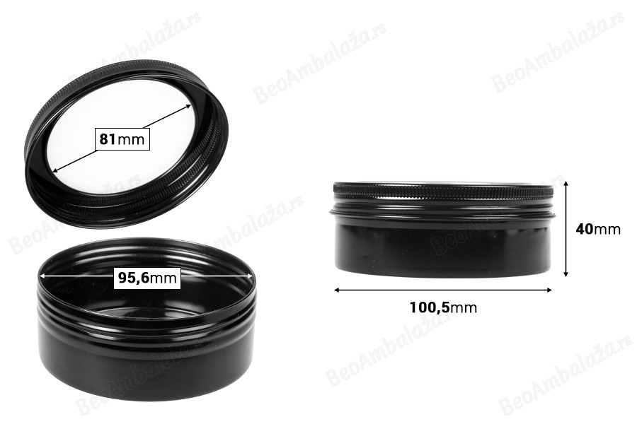 Aluminjumska kutija 250mL sa prozorom na poklopcu - 12 kom-dimenzije_slike