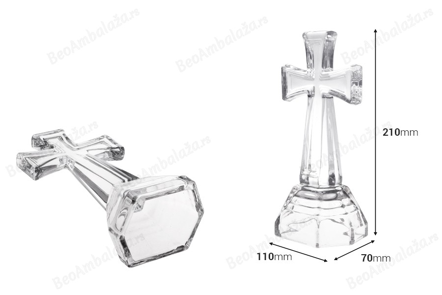 Dekorativni stakleni krst 21 cm-dimenzije_slike