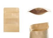 Kraft DoyPack  90x30x140mm kesice sa zip zatvaranjem i prozorom, unutrašnjom i spoljašnjom providnom oblogom, ovalnim dnom i sa mogućnošću termo zatvaranja  – 100kom-slika_proizvoda