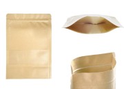 Kraft DoyPack kesice 170x40x240mm sa zip zatvaranjem i prozorom, unutrašnjom i spoljašnjom providnom oblogom, ovalnim dnom i sa mogućnošću termo zatvaranja – 100kom-slika_proizvoda