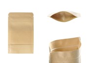 Kraft DoyPack kesice sa zip zatvaranjem i prozorom  80x30x130mm , unutrašnjom i spoljašnjom providnom oblogom, ovalnim dnom i sa mogućnošću termo zatvaranja– 100kom-slika_proizvoda