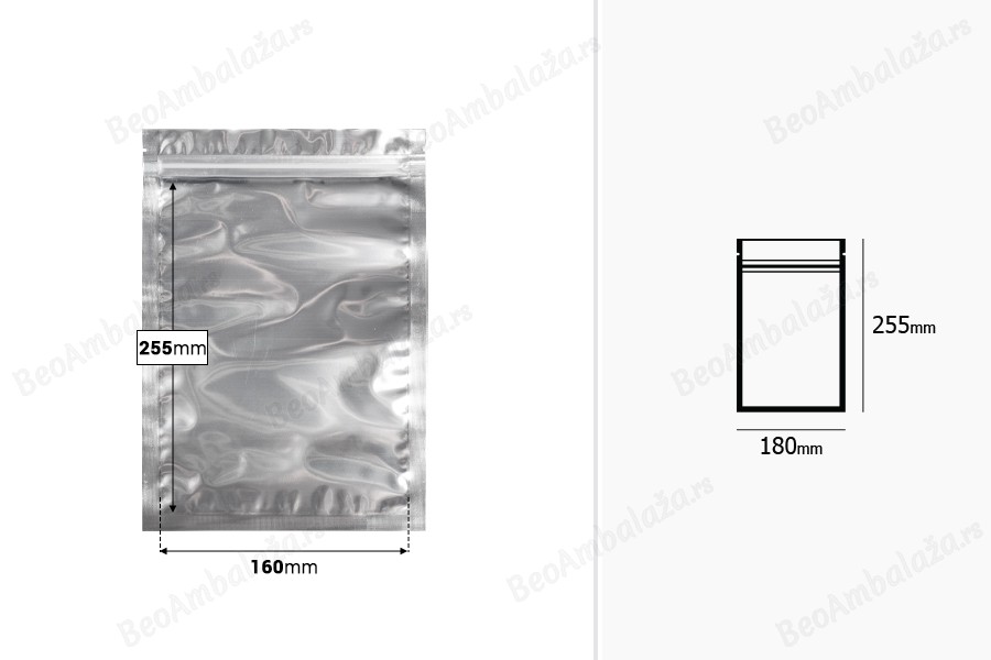 Zip kesica 180x255mm sa providnom prednjom i aluminijumskom zadnjom stranom (mogućnost termo zatvaranja) - 100 kom-dimenzije_slike