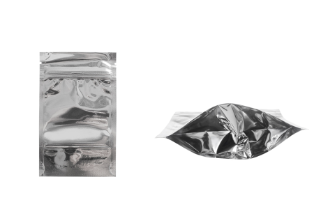 Aluminijumske DoyPack kesice sa zipom, transparentnom prednjom stranom, ovalnim dnom i sa mogućnošću termo zatvaranja 80x30x120mm - 100kom-slika_proizvoda