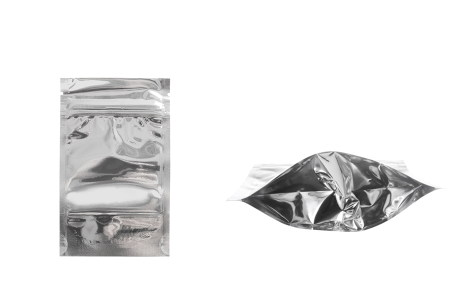 Aluminijumske DoyPack kesice sa zipom, transparentnom prednjom stranom, ovalnim dnom i sa mogućnošću termo zatvaranja 90x30x135 mm - 100 kom-slika_proizvoda