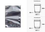 Aluminijumske DoyPack kesice 140x40x200 mm sa providnom prednjom stranom i ovalnim dnom, na termo zatvaranje - 100 kom-grupa_slika