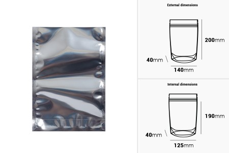 Aluminijumske DoyPack kesice 140x40x200 mm sa providnom prednjom stranom i ovalnim dnom, na termo zatvaranje - 100 kom-grupa_slika