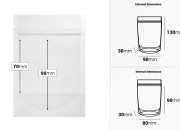Providne DoyPack kesice sa zip zatvaranjem, ovalnim dnom i sa mogućnošću termo zatvaranja 90x30x130mm - 100 kom-dimenzije_slike