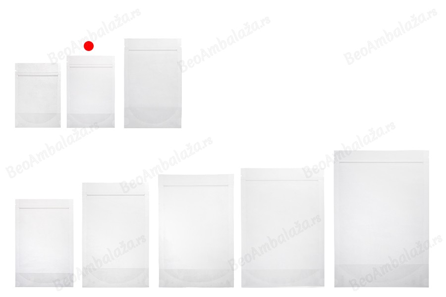 Providne DoyPack kesice sa zip zatvaranjem, ovalnim dnom i sa mogućnošću termo zatvaranja 100x30x150mm - 100 kom-grupa_slika