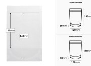 Providne DoyPack kesice sa zip zatvaranjem, ovalnim dnom i sa mogućnošću termo zatvaranja 120x30x180mm - 100 kom-dimenzije_slike