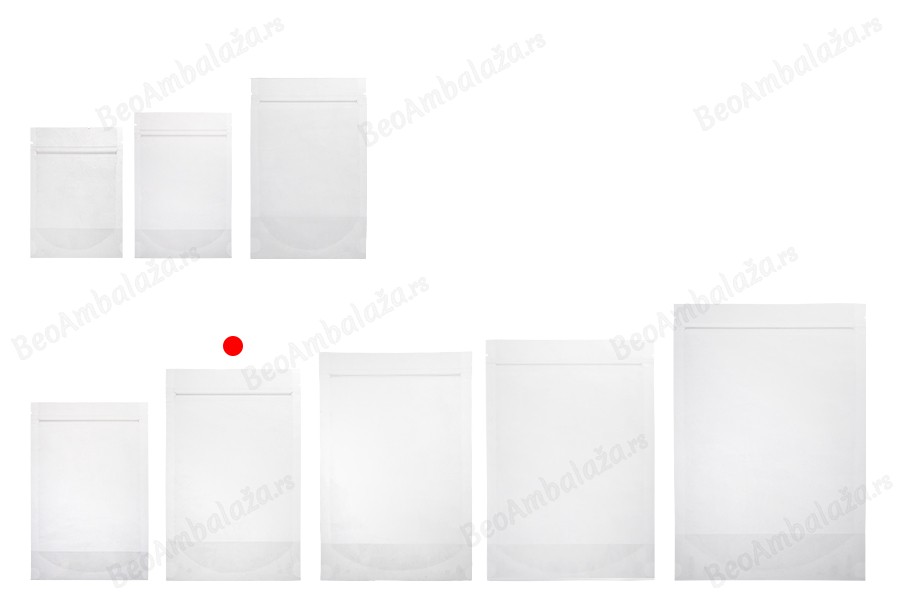 Providne DoyPack kesice sa zip zatvaranjem, ovalnim dnom i sa mogućnošću termo zatvaranja 140x40x220mm - 100 kom-grupa_slika
