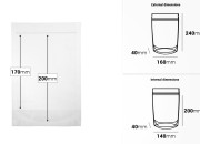 Providne DoyPack kesice sa zip zatvaranjem, ovalnim dnom i sa mogućnošću termo zatvaranja 160x40x240mm - 100 kom-dimenzije_slike