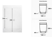 Providne DoyPack kesice sa zip zatvaranjem, ovalnim dnom i sa mogućnošću termo zatvaranja 180x40x260mm - 100 kom-dimenzije_slike