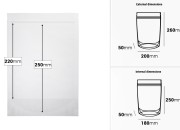 Providne DoyPack kesice sa zip zatvaranjem, ovalnim dnom i sa mogućnošću termo zatvaranja 200x50x295mm - 100 kom-dimenzije_slike