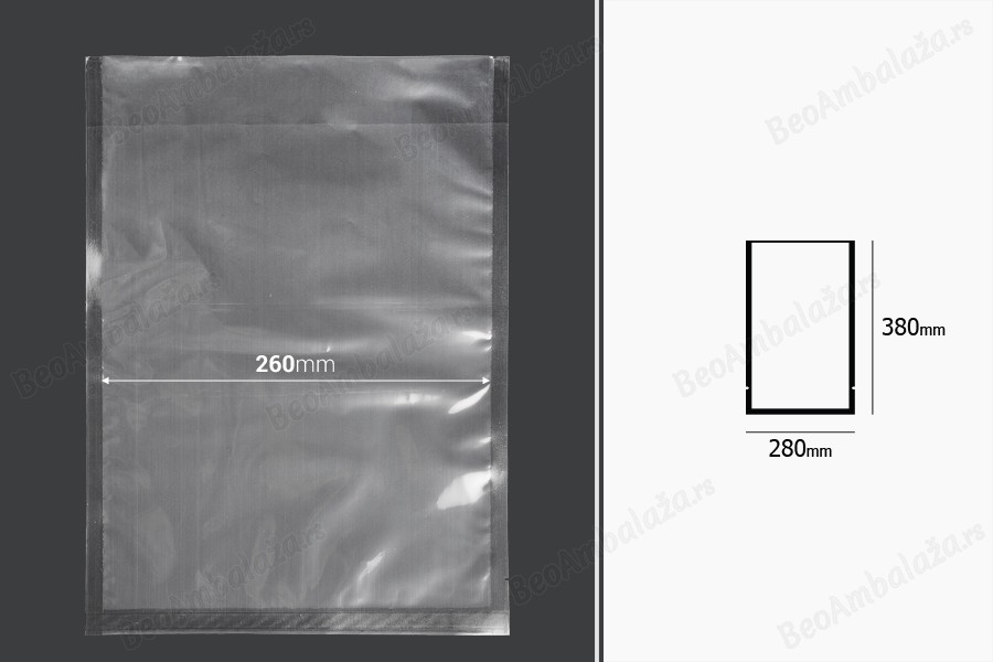 Vakuum kese 280x380mm za čuvanje i pakovanje hrane i drugih proizvoda - 100 kom-dimenzije_slike