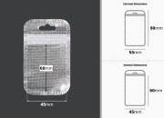 Kesica 55x90mm sa zip zatvaranjem, srebrnom non woven zadnjom i providnom prednjom stranom i sa Eurohole otvorom - 100 kom-dimenzije_slike