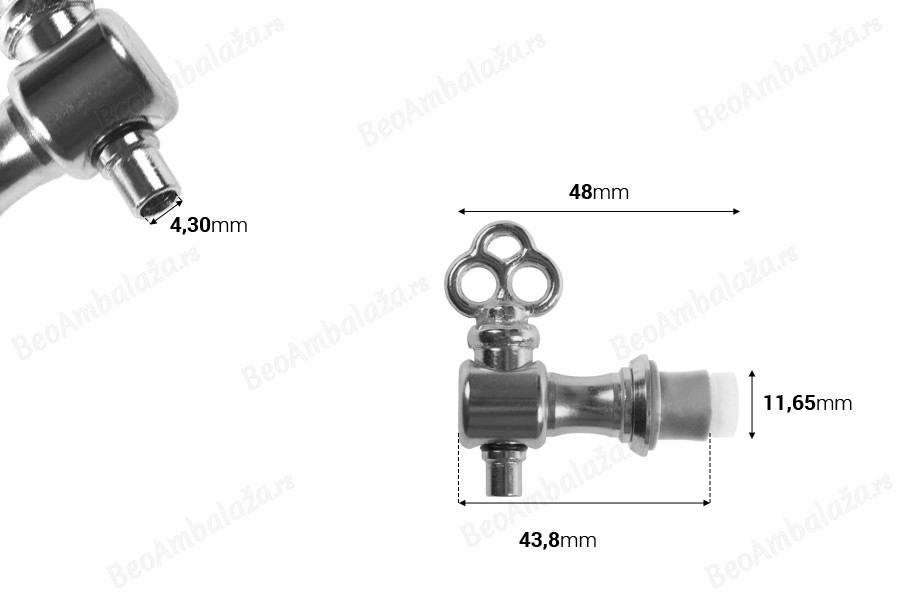 Metalna slavina, srebrne boje-dimenzije_slike