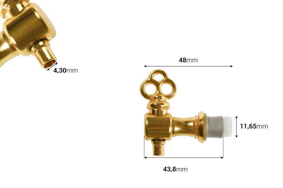 Metalna slavina u zlatnoj boji (polu-okret)-dimenzije_slike