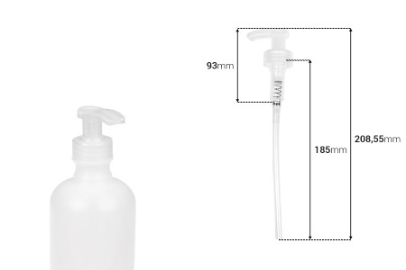 Plastična pumpica 28/400 sa zaštitinim mehanizmom, za šampone ili kreme-dimenzije_slike