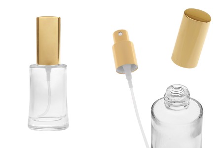 Staklena ovalna bočica 30mL (18/415) sa sjajno zlatnim sprejom za parfeme - (minimalna porudžbina 1 kutija)-slika_proizvoda