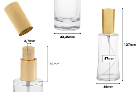 Staklena ovalna bočica 50mL (18/415) sa sjajno zlatnim sprejom za parfeme - (minimalna porudžbina 1 kutija)-dimenzije_slike