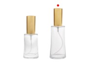 Staklena ovalna bočica 50mL (18/415) sa sjajno zlatnim sprejom za parfeme - (minimalna porudžbina 1 kutija)-