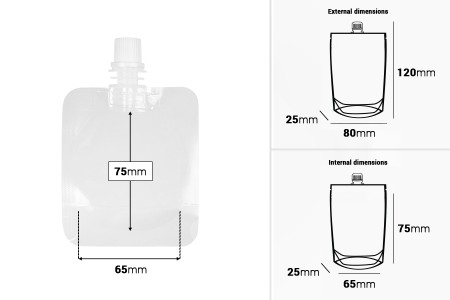 Providna DoyPack kesica za tečnost od 50ml sa belim sigurnosnim zatvaračem – 50 kom-dimenzije_slike