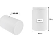 Plastična bela kutija 1000mL - bez zatvarača - 12 kom-dimenzije_slike