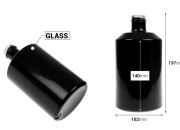 Cilindrična staklena boca 1000mL u crnoj ili beloj boji-dimenzije_slike