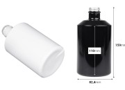 Cilindrična staklena boca 500mL u crnoj ili beloj boji-dimenzije_slike
