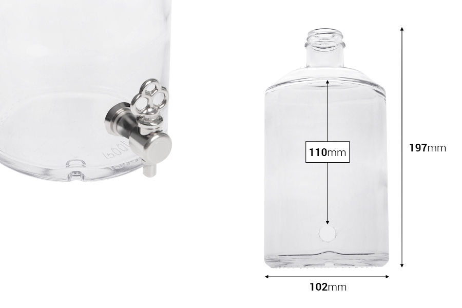 Staklena providna flaša 1000mL za parfeme sa otvorom za slavinu (odaberite slavinu iz pratećih proizvoda)* Staklena providna flaša 1000mL za parfeme sa otvorom za slavinu (odaberite slavinu iz pratećih proizvoda)*
