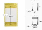 Providna DoyPack kesica sa zip zatvaranjem, zlatnim detaljima i sa mogućnošću termo lepljenja 120x35x200mm – 50kom-dimenzije_slike